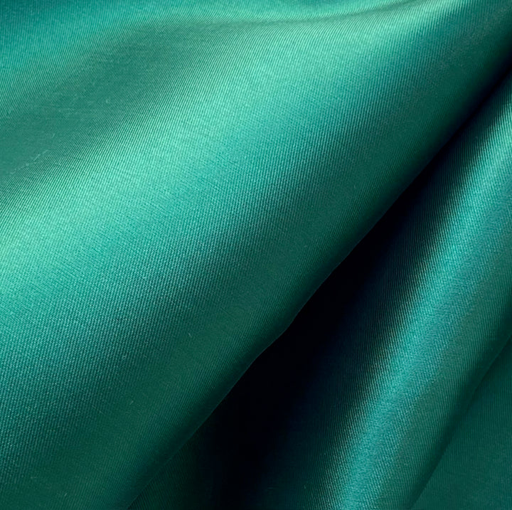 Jade Green Crisp Polyester Mikado Twill