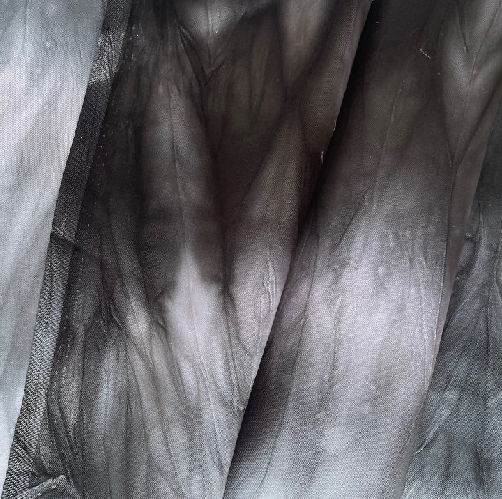 Liquid Storm Grey Mottled Polyester Satin Charmeuse