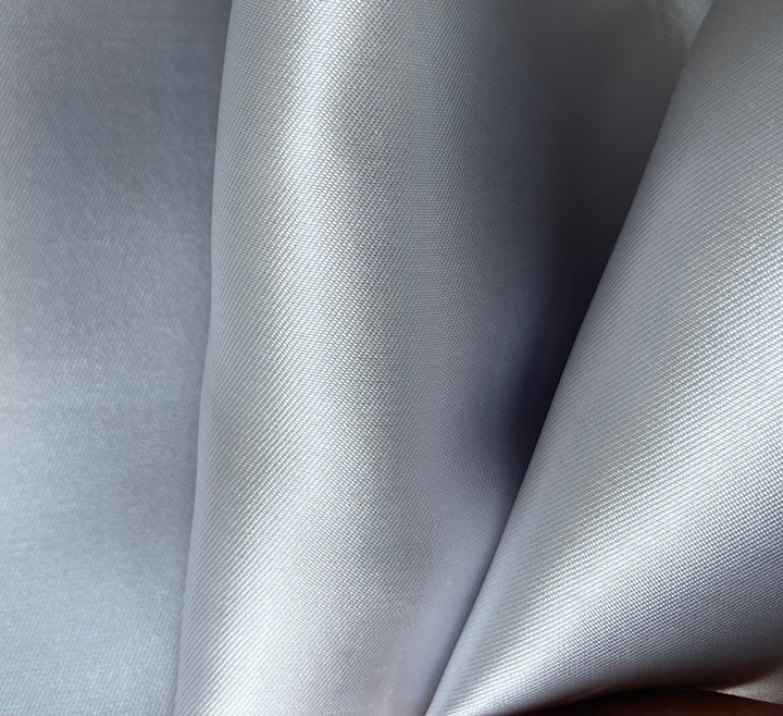 Silver Pearl Grey Crisp Polyester Mikado Twill