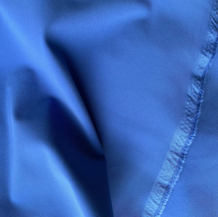 Mid-Weight Royal Blue Matte Stretch Polyester Crepe (Made in Japan)