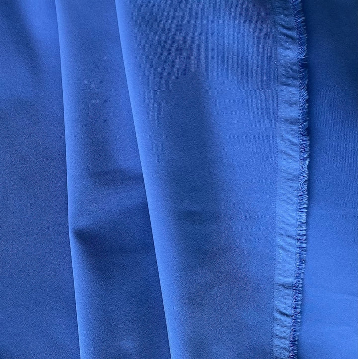 Mid-Weight Royal Blue Matte Stretch Polyester Crepe (Made in Japan)