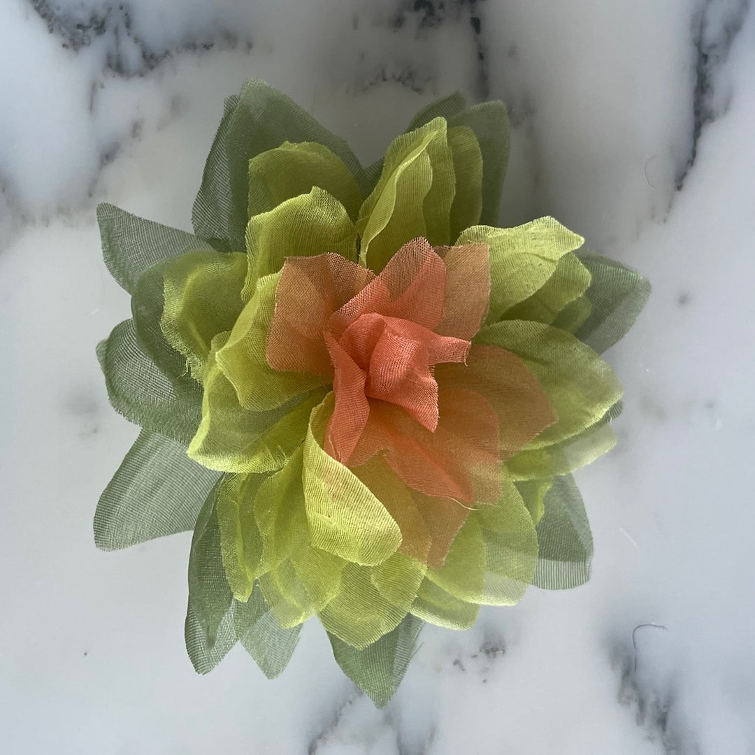 Lime & Tangerine Tropical Silk Flower (Made in USA)