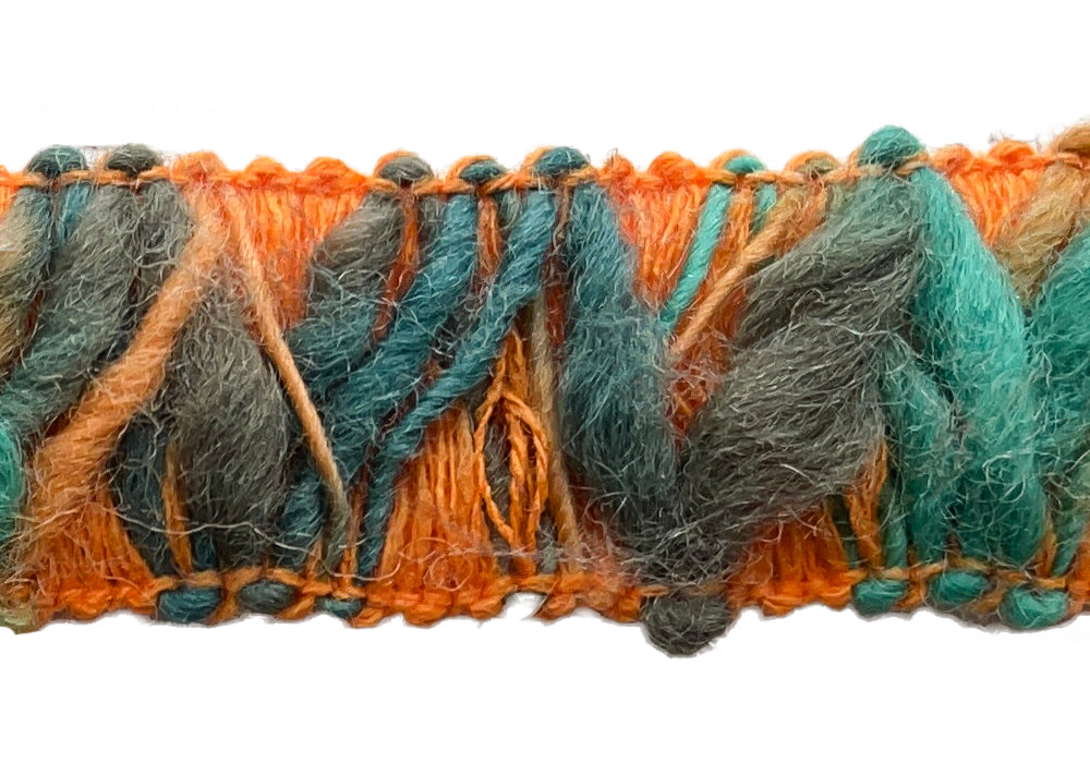 1 1/4" Tangerine Dream Wool Blend Bouclé Trim (Made in France)