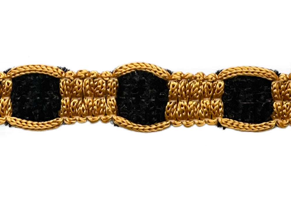 5/8" Royal Golden Obsidian Braided Trim (Made in France)