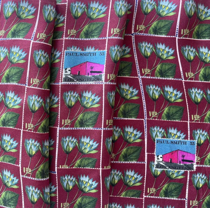 Designer Postage Stamps Rayon Cupro Lining (Made in Italy)