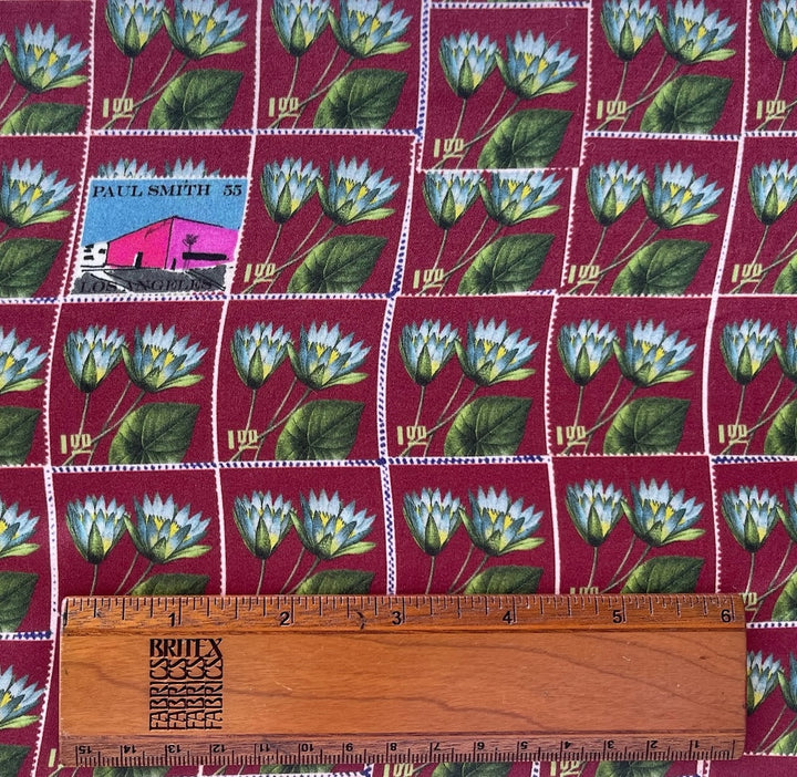 Designer Postage Stamps Rayon Cupro Lining (Made in Italy)