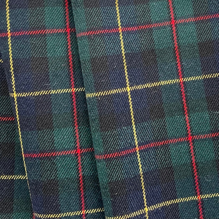 Mid-Weight Selvedged MacLeod Harris Modern Virgin Wool Tartan Plaid (Made in Italy)