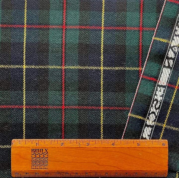 Mid-Weight Selvedged MacLeod Harris Modern Virgin Wool Tartan Plaid (Made in Italy)