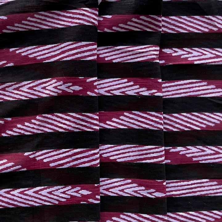 Camouflaged Lilac & Wine Zig-Zag Cotton Tissue Jersey Knit (Made in Japan)