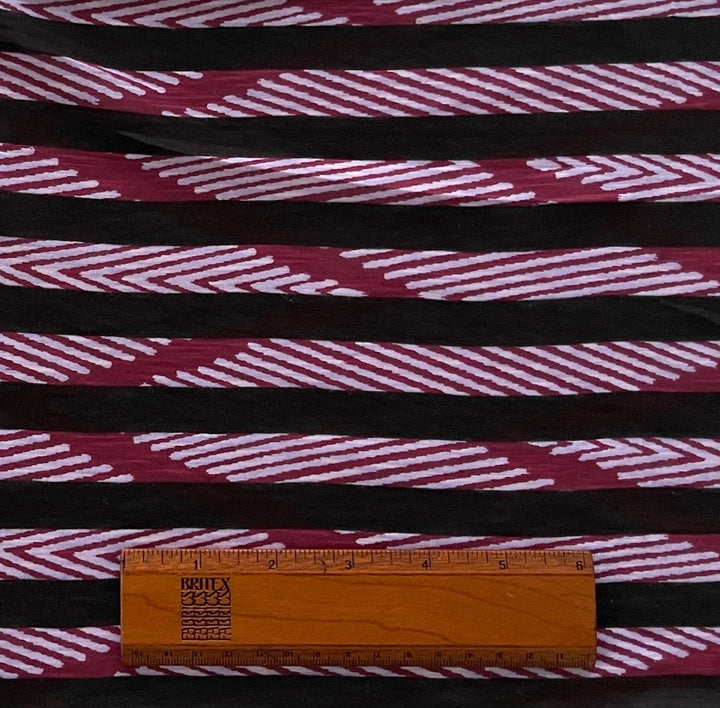 Camouflaged Lilac & Wine Zig-Zag Cotton Tissue Jersey Knit (Made in Japan)