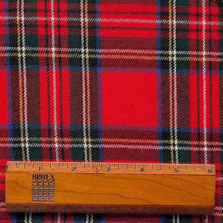 Mid-Weight Selvedged Royal Stewart Virgin Wool Tartan Plaid (Made in Italy)