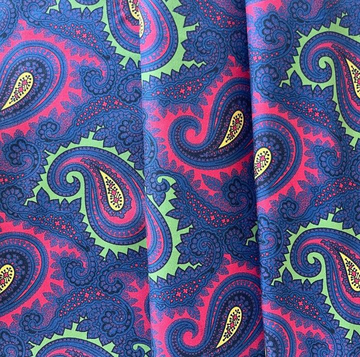 Exuberant Paisley Rayon & Cotton Challis Lining (Made in Italy)