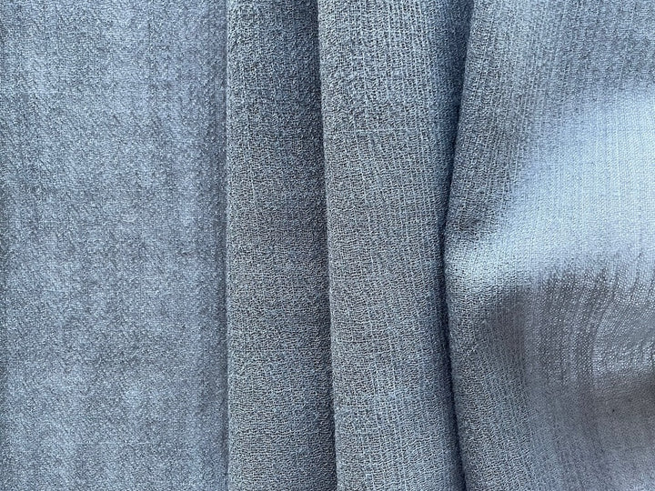 Semi-Sheer Smoke Crinkled Wool Gauze (Made in Italy)