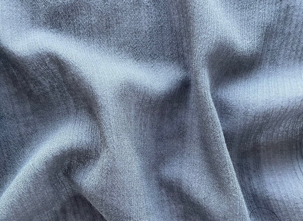 Semi-Sheer Smoke Crinkled Wool Gauze (Made in Italy)
