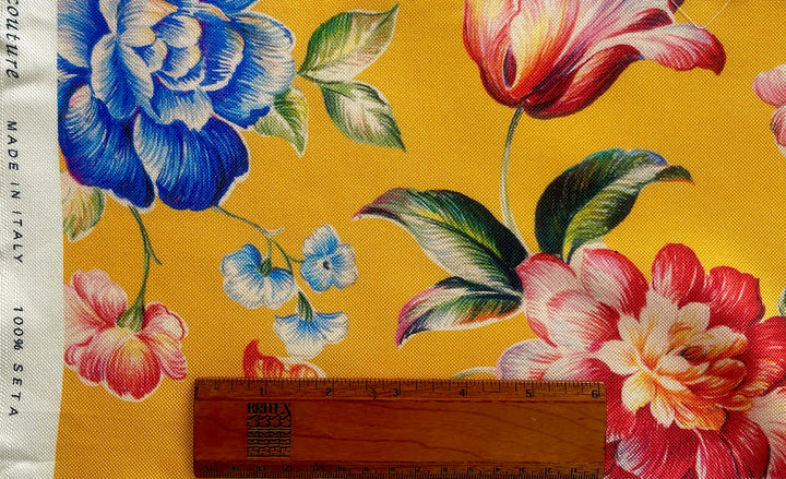 Ungaro Mid-Weight Summer Bouquet Linen-Esque Silk (Made in Italy)