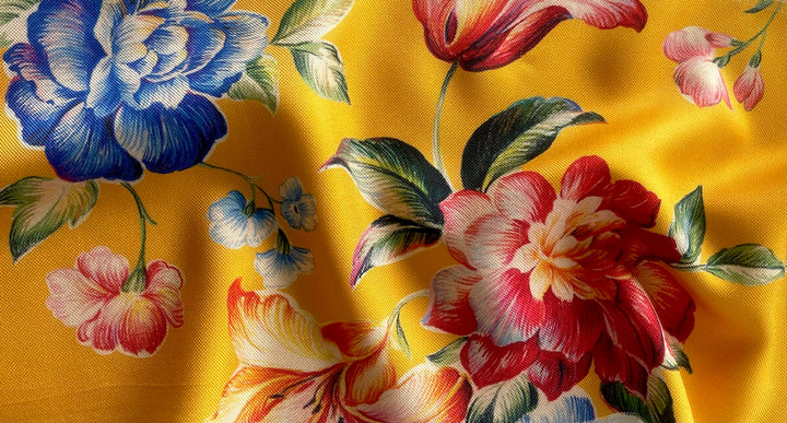 Ungaro Mid-Weight Summer Bouquet Linen-Esque Silk (Made in Italy)
