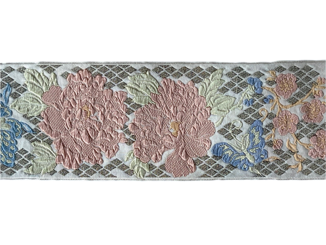 2 3/4" Effervescent Roses & Butterflies Woven Ribbon (Made in France)