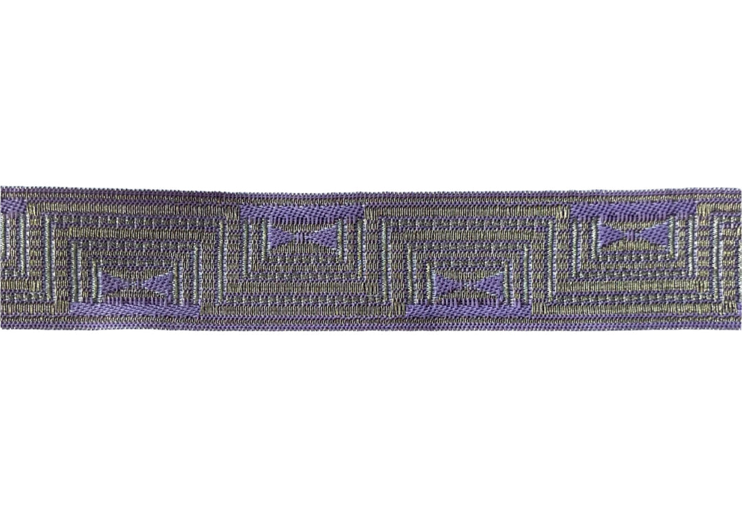 1 1/4" Lilac & Metallic Gold Maze Brocade Ribbon (Made in Austria)