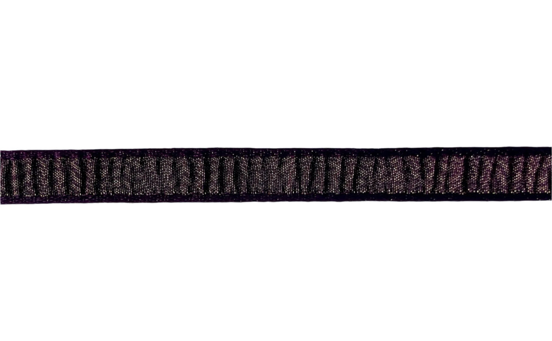 1/2" Simple Eggplant & Metallic Gold Brocade Ribbon (Made in France)