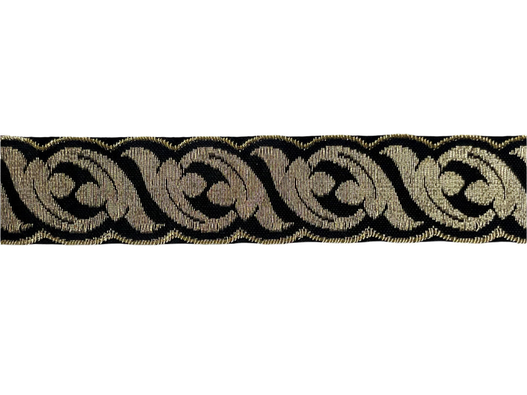 1 1/4" Acanthus Pale Gold Brocade Ribbon (Made in Germany)