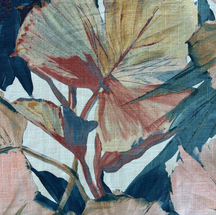 Large-Scale Layered Houseplant Palm Leaves Linen (Made in England)