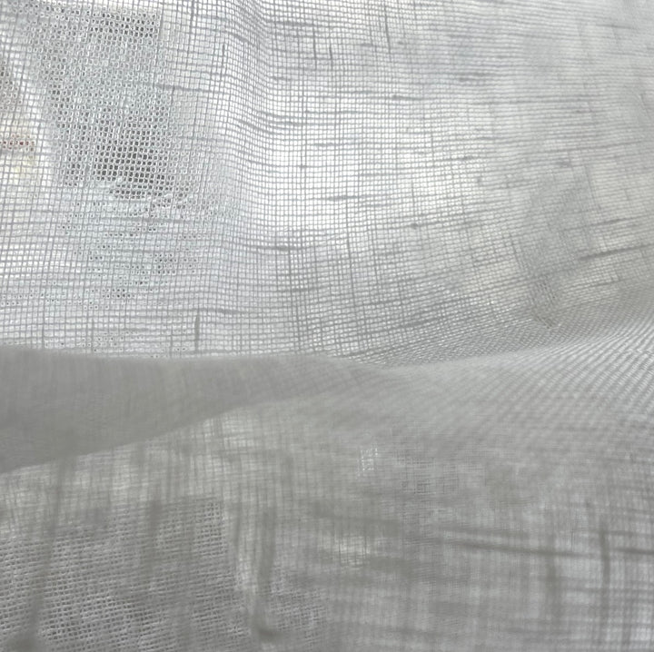 120" Wide Semi-Sheer Dyed White Linen Scrim (Made in Poland)