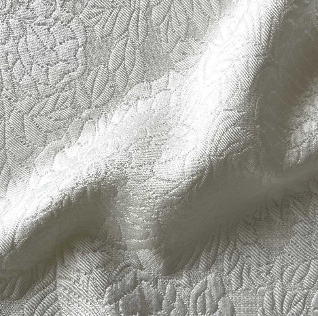 Mid-Weight Floral Soft White Cotton & Rayon Mock Matelass Britex Fabrics Mid-Weight Floral Soft White Cotton & Rayon Mock Matelass Britex Fabrics
