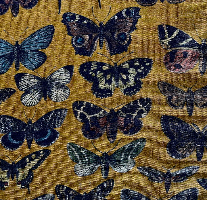 Marigold Moths & Butterflies Cotton Blend Canvas (Made in India)