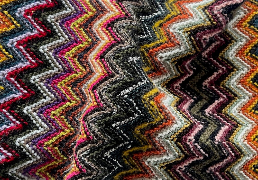 Designer Fall Stroll Zig-Zag Cotton Blend Sweater Knit (Made Designer Fall Stroll Zig-Zag Cotton Blend Sweater Knit (Made