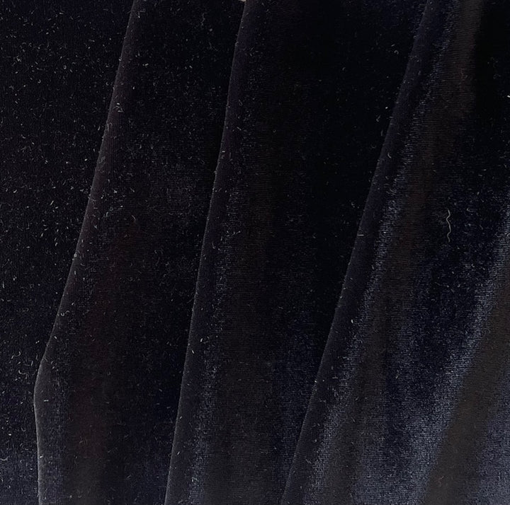 Classic Coal Black Stretch Polyester Velvet