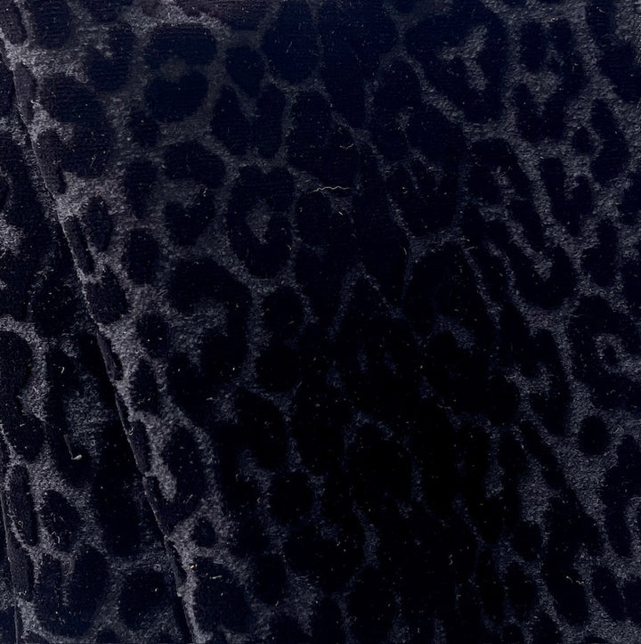 Giambattista Valli Coatweight Ebony Velvet Leopard Silk Blend (Made in Italy)