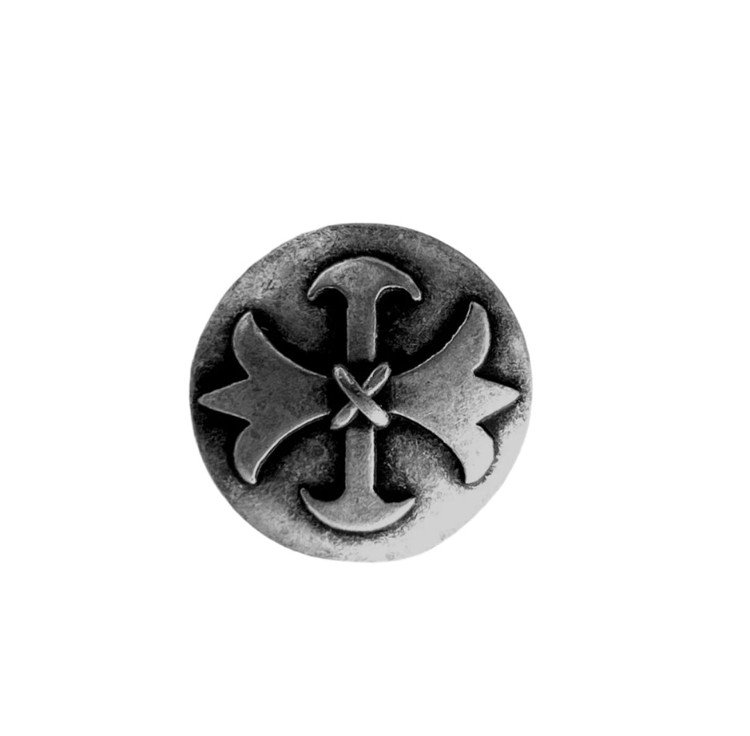 Celtic Cross Antique Silver Metal Button (Made in Germany)