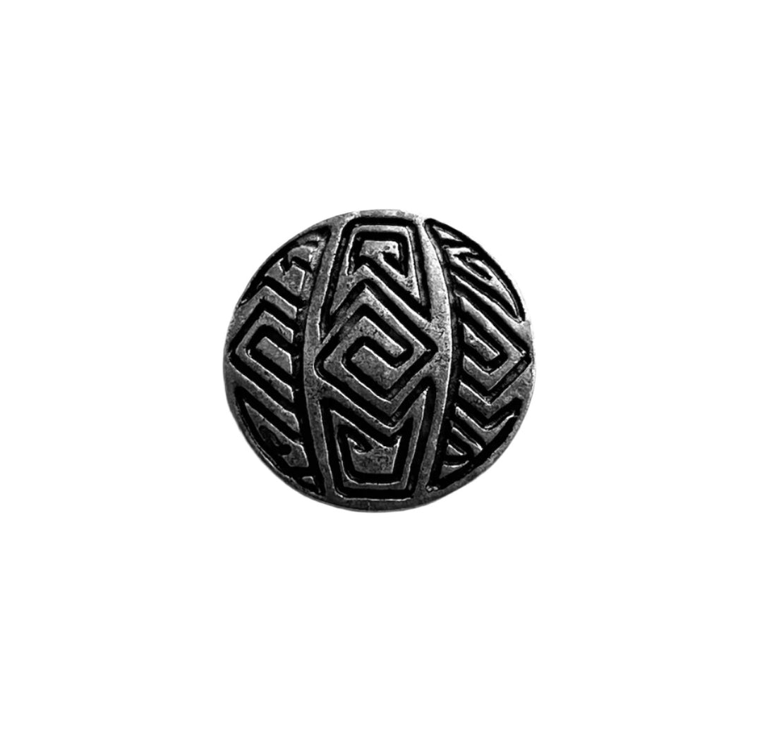 1 1/8" Maze Trio Antique Silver Metal Button (Made in Germany)