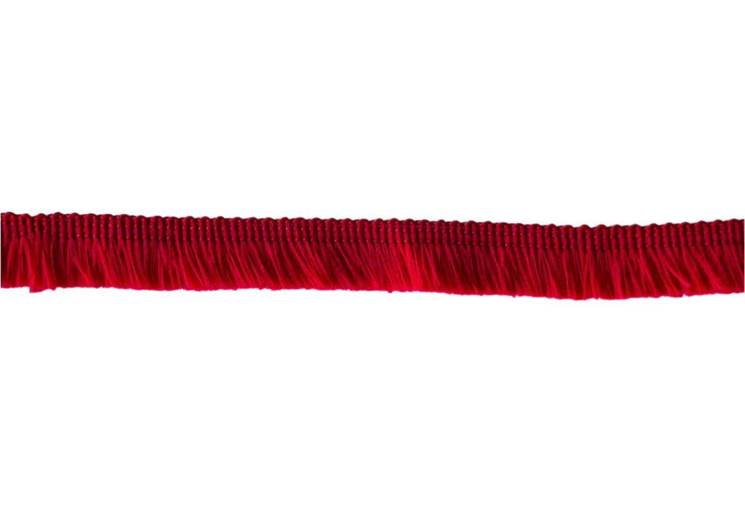 1/2" Vivid Red Fringed Piping Trim (Made in France)