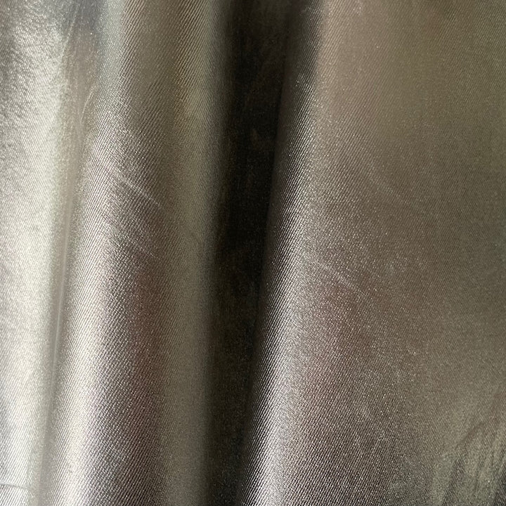 Mid-Weight Metallic Pewter Cotton Backed Twill