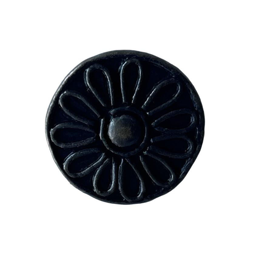 Flower Power Antique Gold Metal Button (Made in Spain)