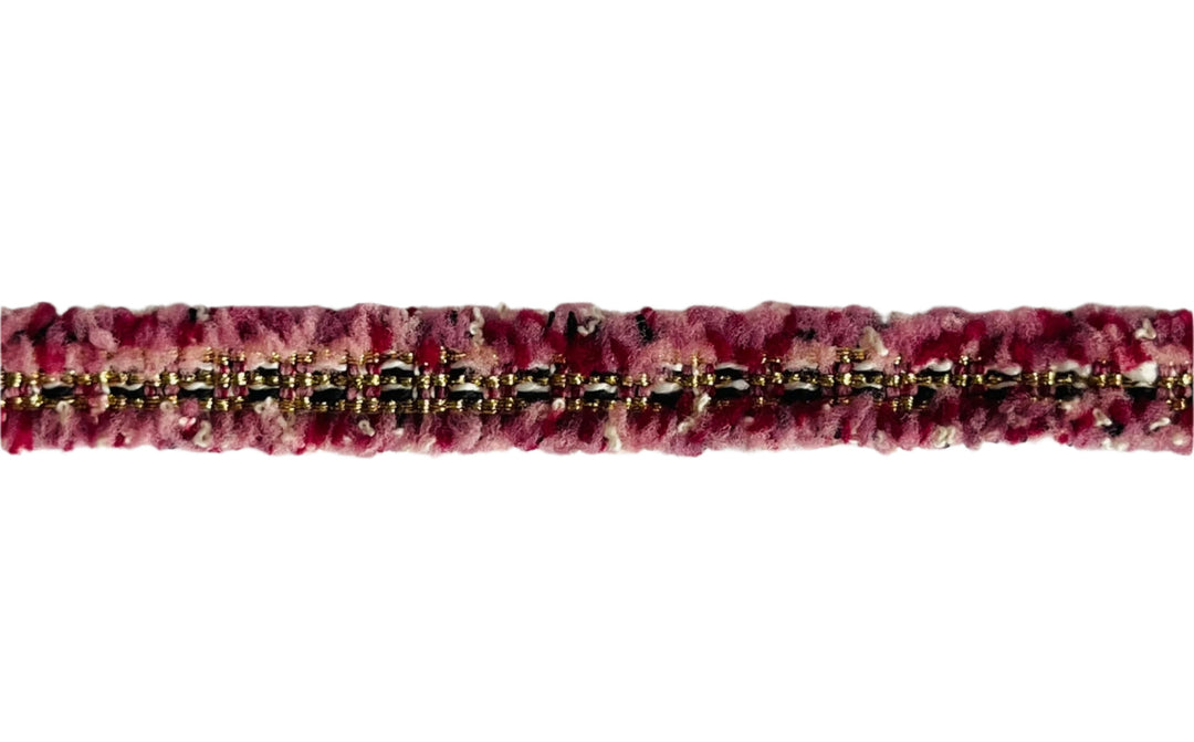 1/2" Mauve & Metallic Gold Trim (Made in France)