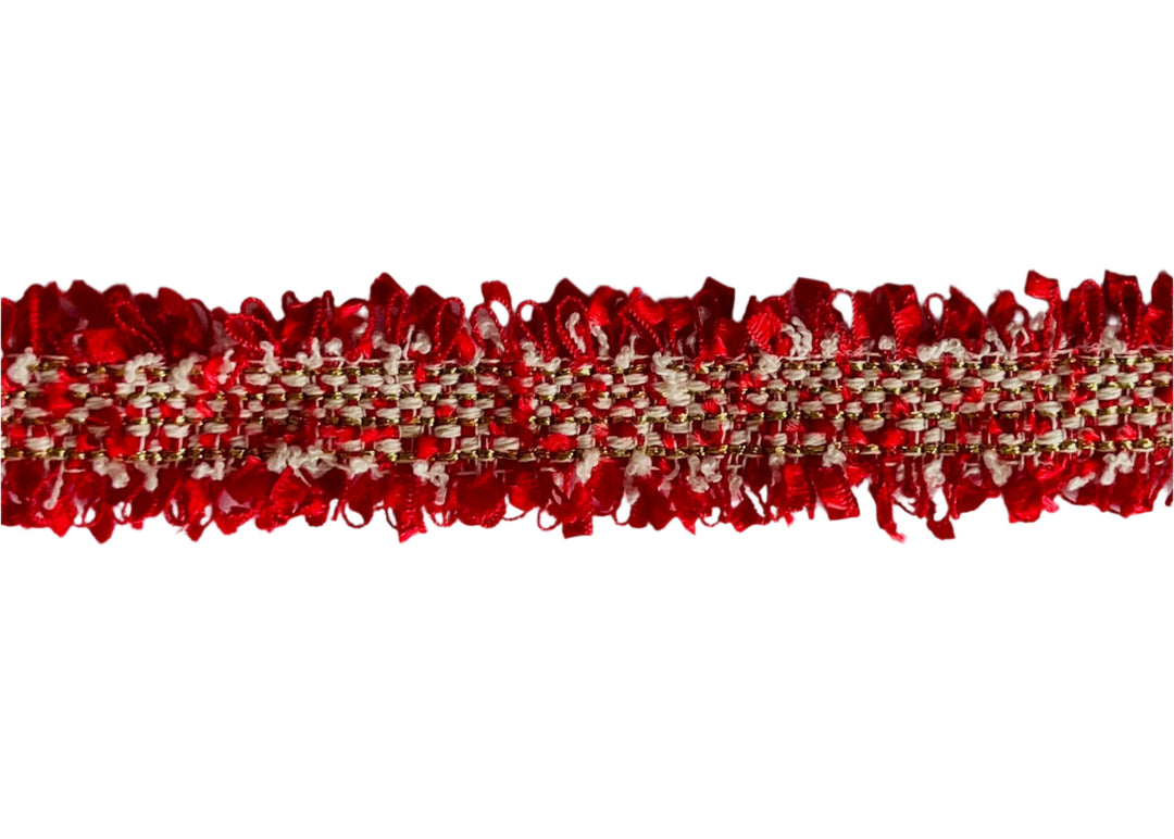 1" Fresh Maraschino & Metallic Gold Trim (Made in France)