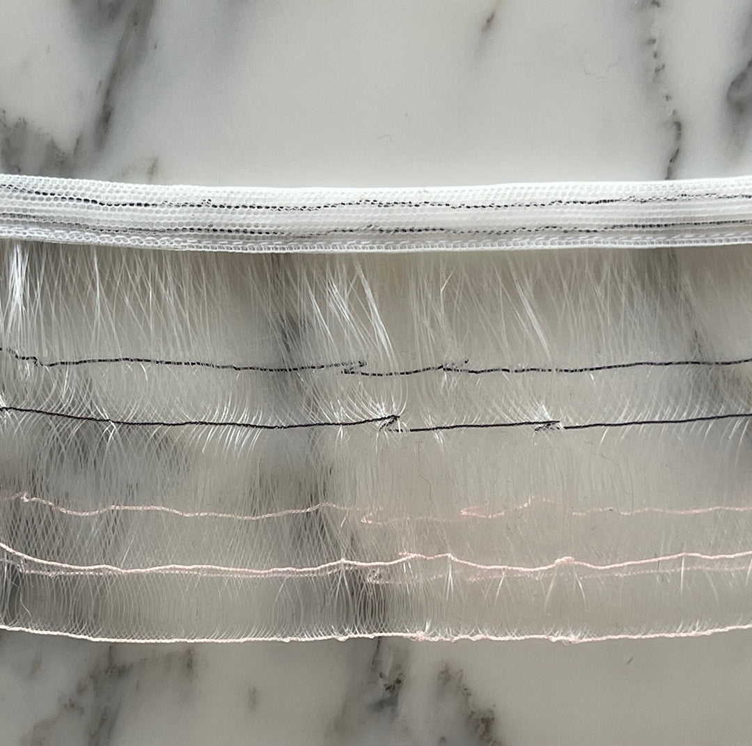 2 5/8" Chic Clear Carwash Fringed Piping Trim (Made in Italy)