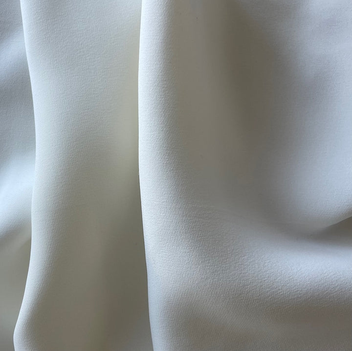 Designer Gorgeous Soft White 4-Ply 40mm Silk Crepe (Made in Italy)