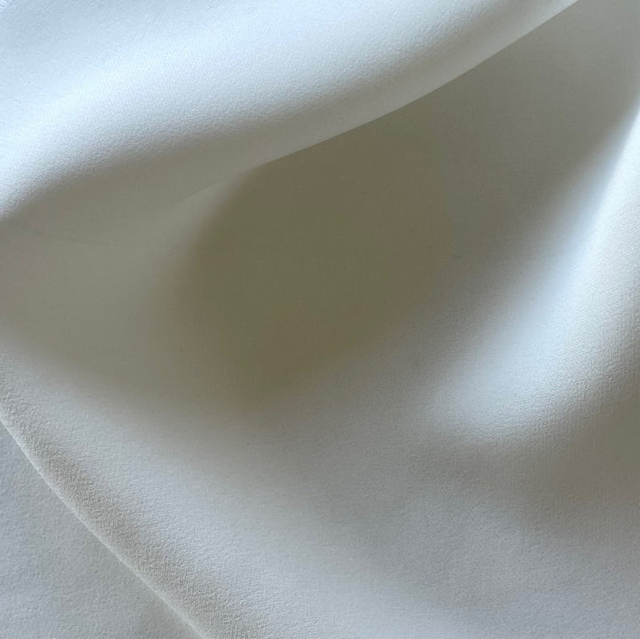 Designer Gorgeous Soft White 4-Ply 40mm Silk Crepe (Made in Italy)