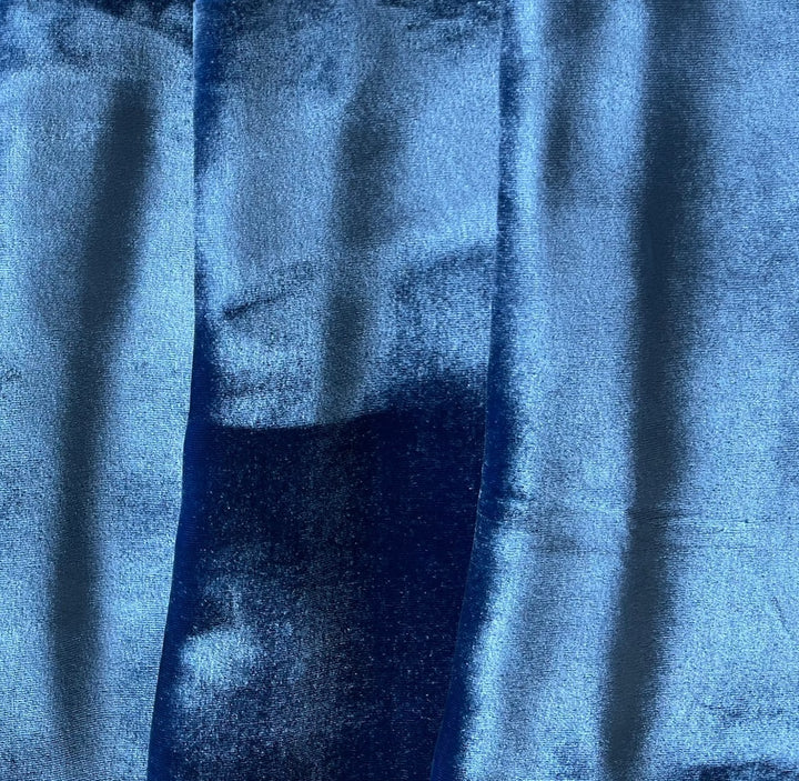 Gleaming Lapis Lazuli Silk & Rayon Blend Velvet