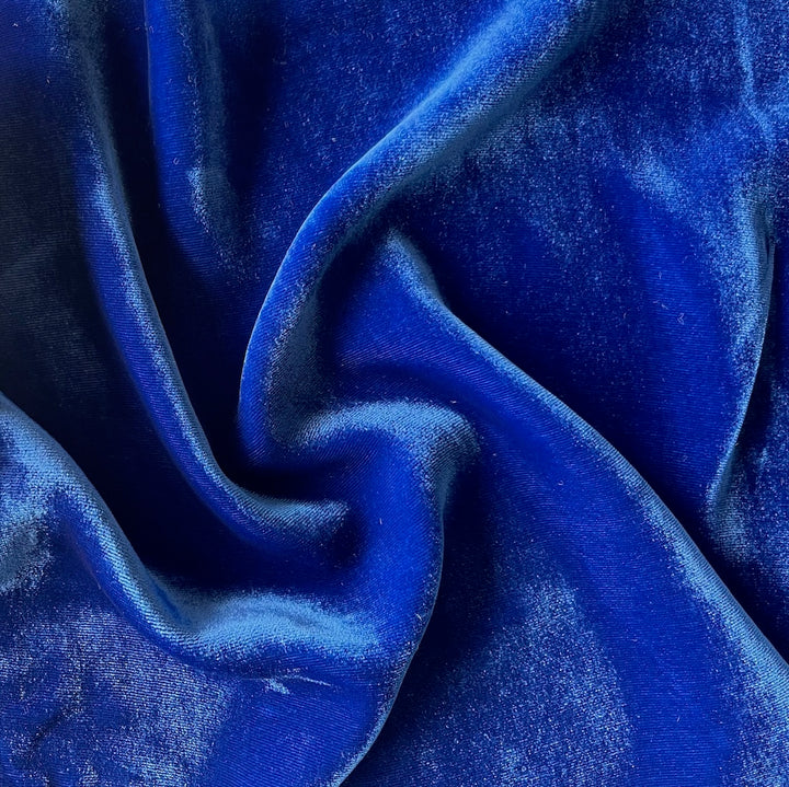 Dreamy Royal Blue Silk & Rayon Blend Velvet