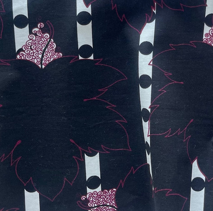 Grape Leaves & Dots Stretch Cotton Lawn (Made in Italy)