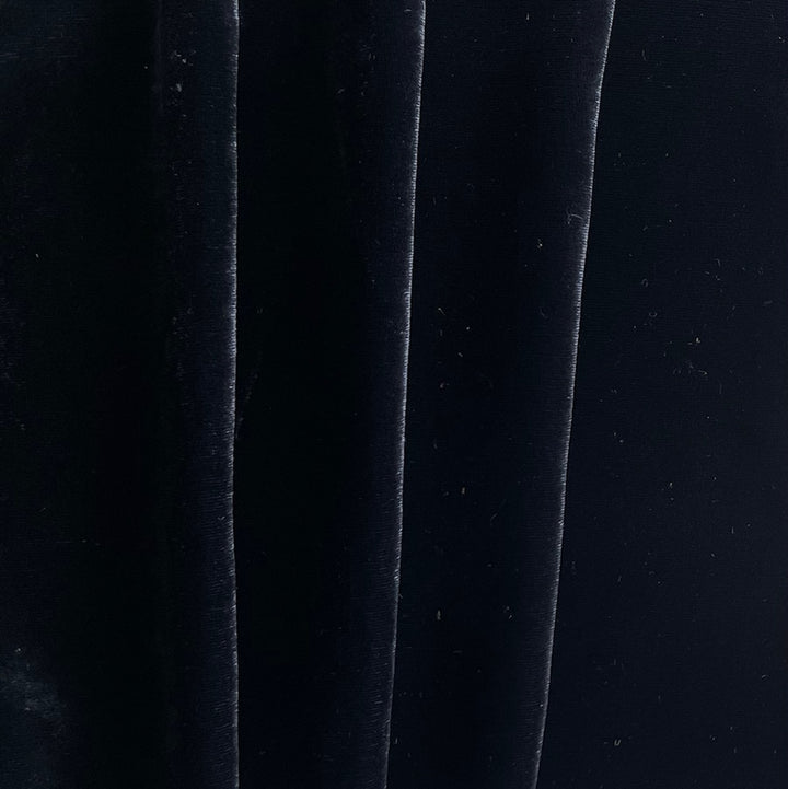 Raven Blue-Black Silk & Rayon Blend Velvet
