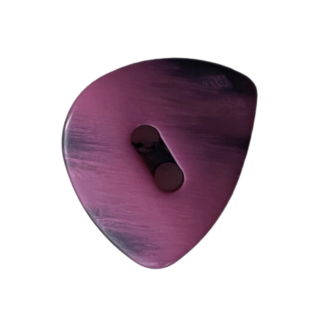 1 1/4" Mulberry Teardrop 2-Hole Plastic Button (Made in Germany)