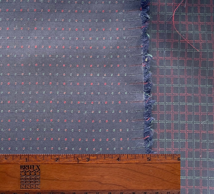 Lighter-Weight Navy Squared Wool Suiting (Made in Italy)