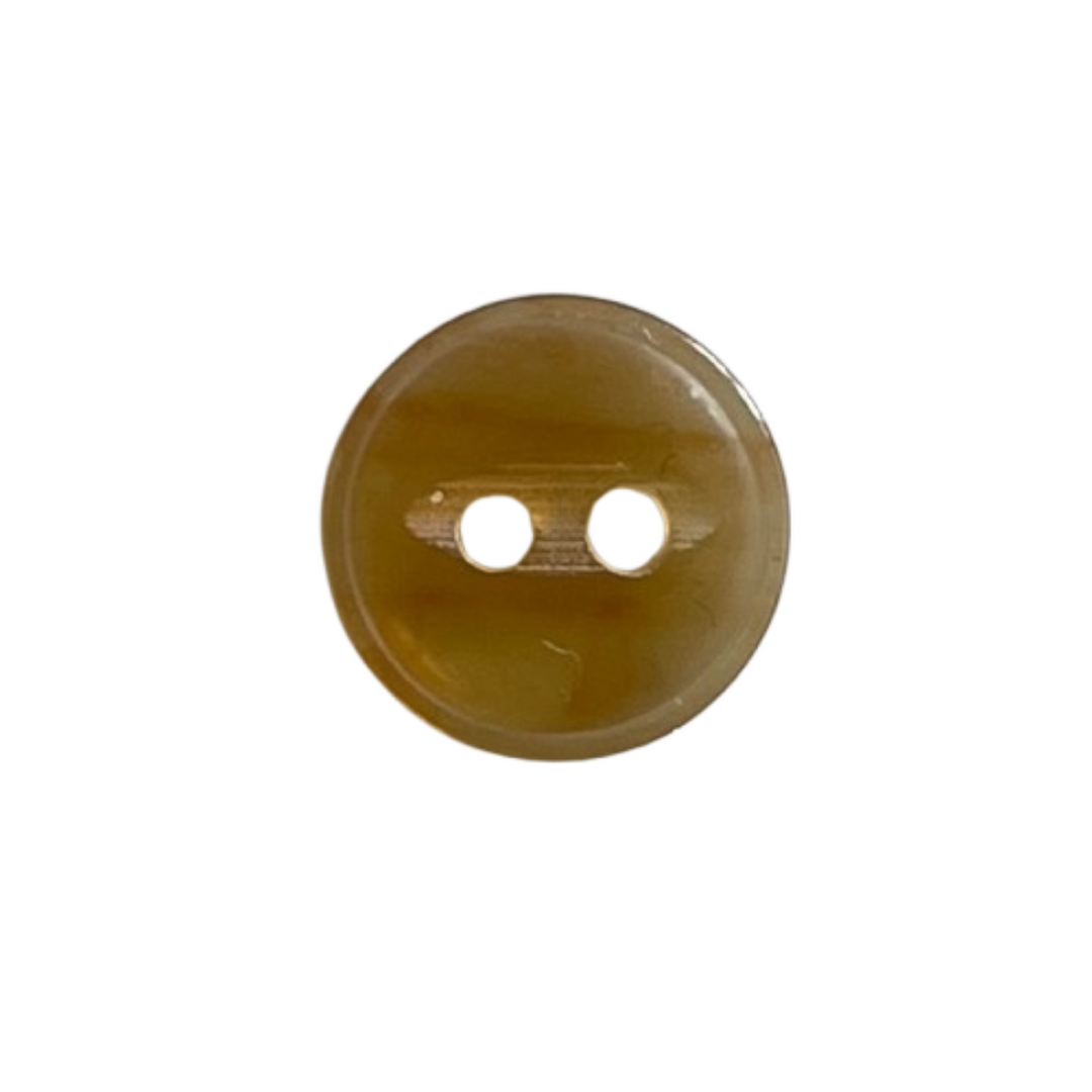 Translucent Amber 2-Hole Plastic Button (Made in France)