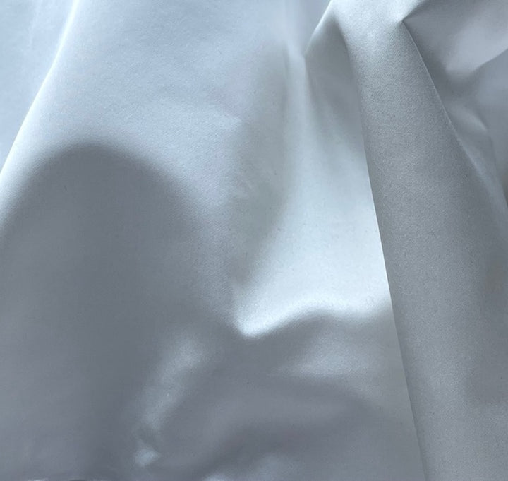 Snow White Delustered Silk & Cotton Duchess Satin (Made in Italy)