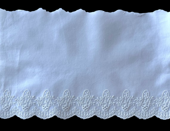 5" Baskets of Posies White Cotton Eyelet Trim (Made in Switzerland)